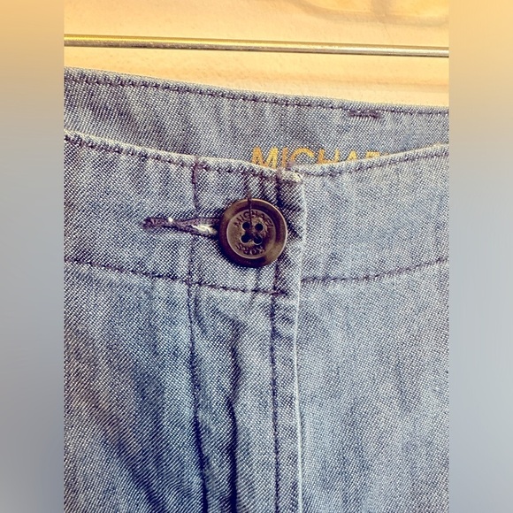 NWT MICHAEL by Michael Kors Blue WideLeg Shorts Womens Size 20 Culottes Chambray - Picture 4 of 7